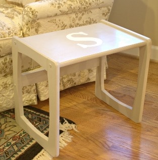 Monogrammed Table Makeover – Themed Furniture Day!