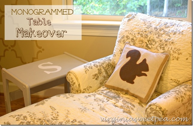 Monogrammed Table Makeover by virginiasweetpea.com