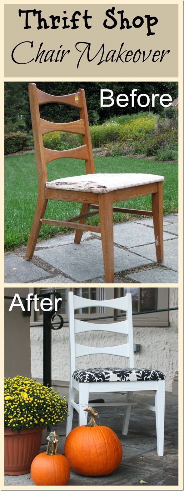 Thrift Shop Chair Makeover by virginiasweetpea.com