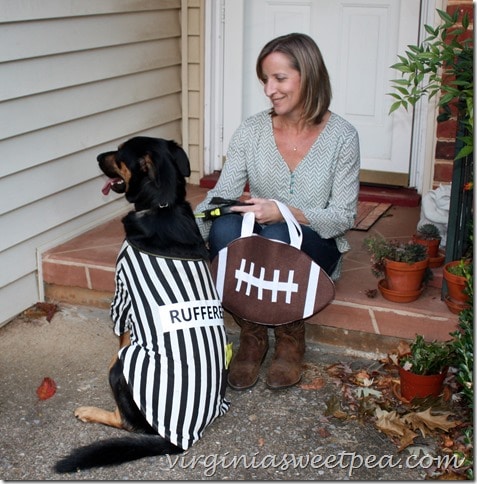 Sherman Skulina with Football Halloween Treat Bag