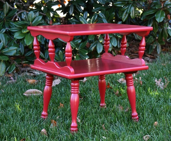 Table Makeover with Red – Themed Furniture Day!