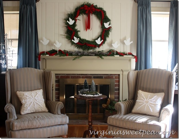Four Calling Birds Mantel by virginiasweetpea.com