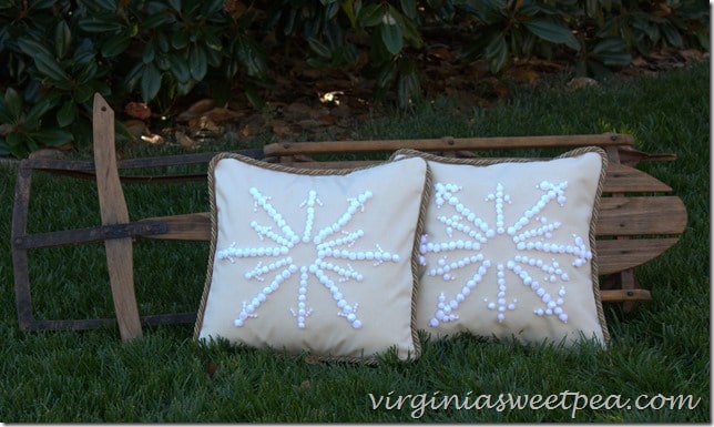 Pottery Barn Knockoff Embroidered Snowflake Pillows