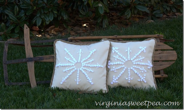 Pottery Barn Knockoff Embroidered Snowflake Pillows