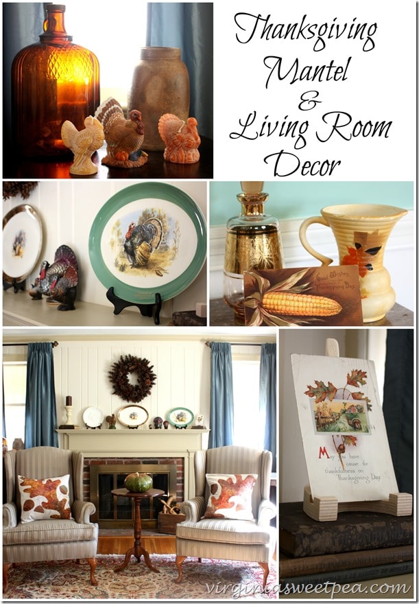 Thanksgiving Mantel and Living Room Decor