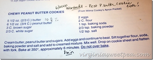 Recipe for Peanut Butter Cookies