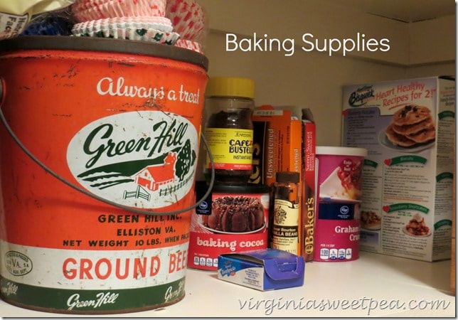 Baking Supply Organization in the Pantry by virginiasweetpea.com