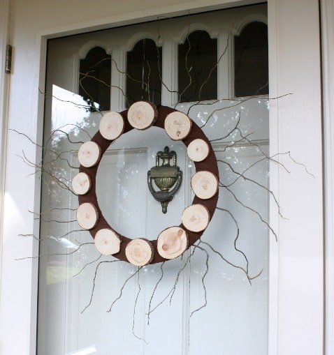 Wood Slice Wreath for Winter