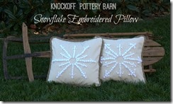 Knockoff Pottery Barn Snowflake Embroidered Pillow by virginiasweetpea.com