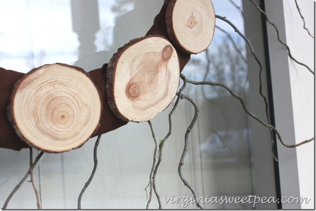 Wood Slice Wreath Detail