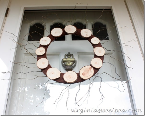 Wood Slice Wreath Looking Up