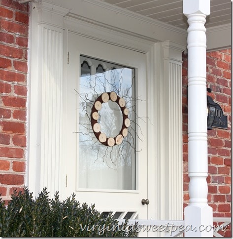 Wood Slice Wreath-Twigs Added