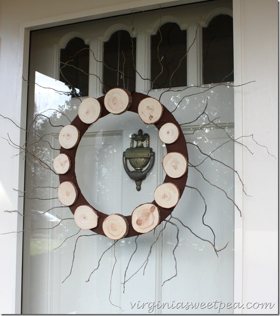 Wood Slice Wreath-With Twigs