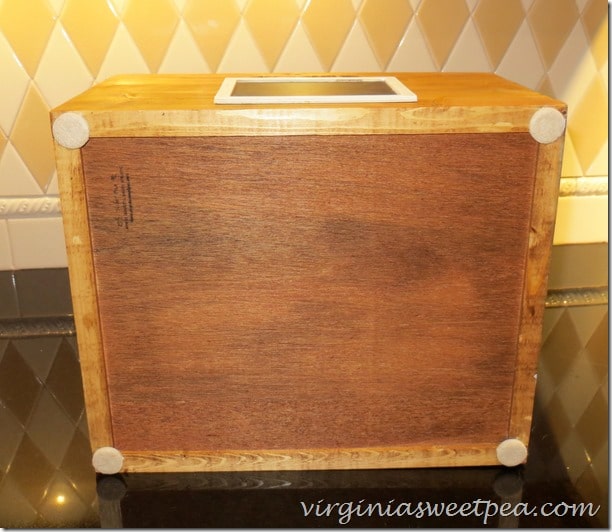 DIY Wooden Box:  Felt Sliders Keep a Wooden Box from Scratching the Shelf