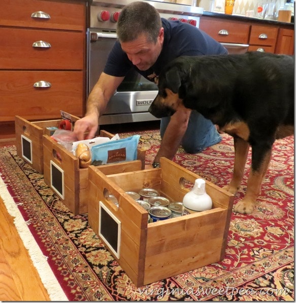 Sherman Skulina inspects his crates