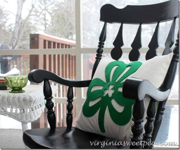 St. Patrick's Day Pillow Made from Dollar Store Clover