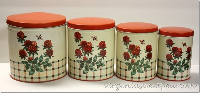 Vintage Canister set with a Clover Motif