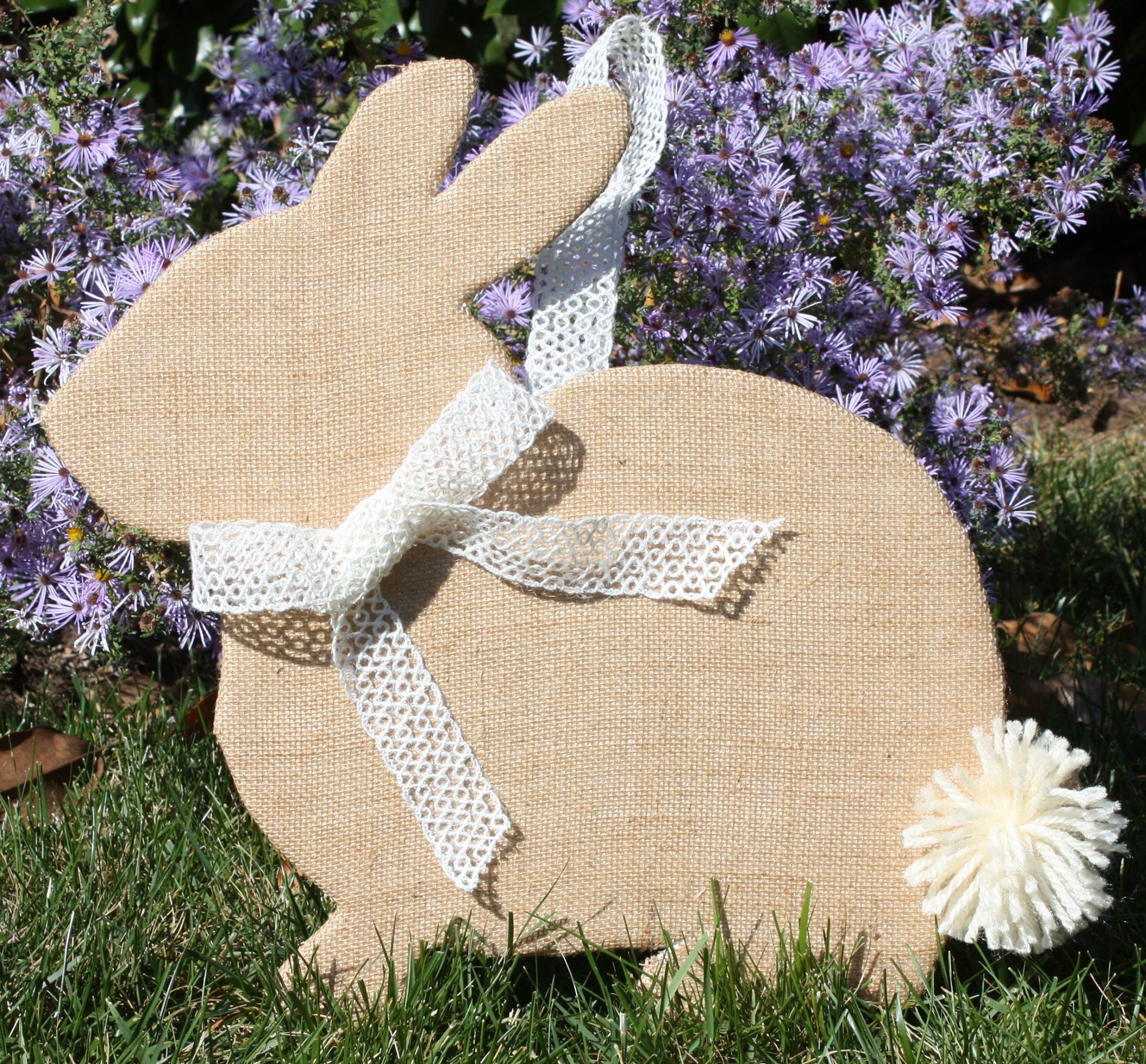 Burlap Rabbit Door Hanger for Spring