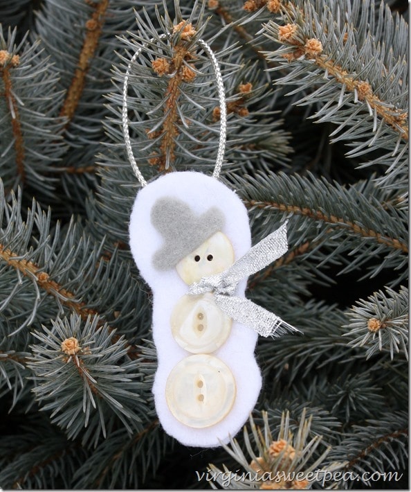 Button and Felt Snowman Ornament