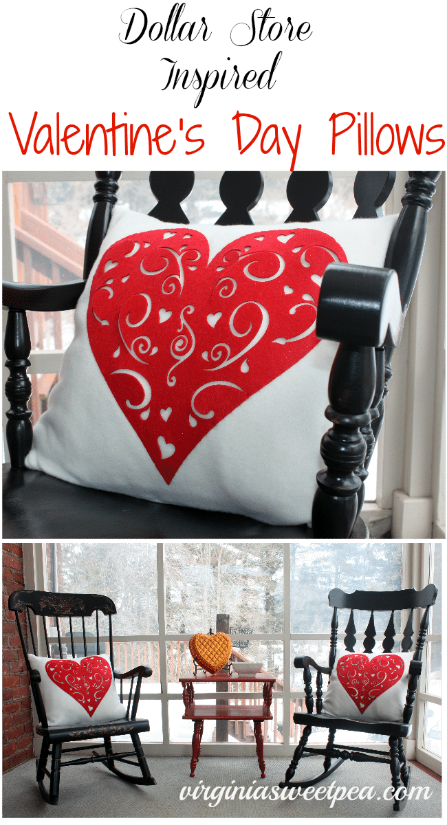 Dollar Store Inspired Valentine's Day Pillows by virginiasweetpea.com