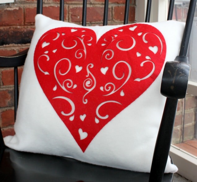 Valentine's Day Pillows with Dollar Store Hearts