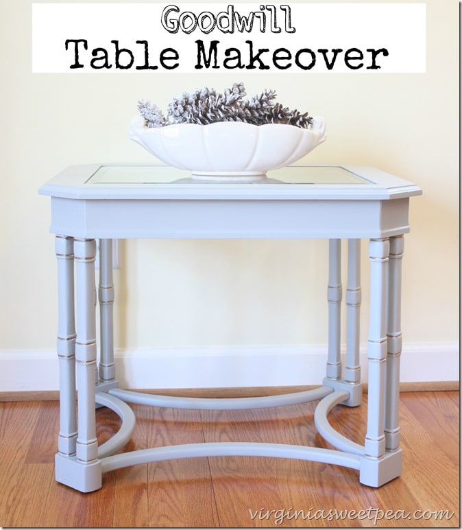 Goodwill Table Makeover with Velvet Finishes Paint by virginiasweetpea.com