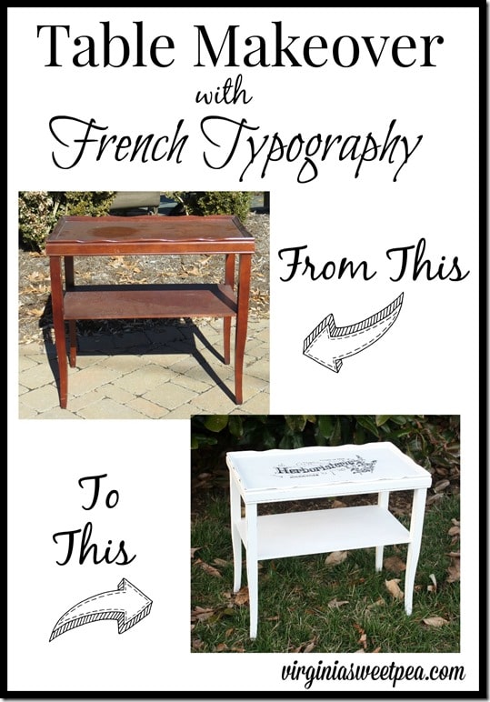 Table Makeover with French Typography from The Graphics Fairy