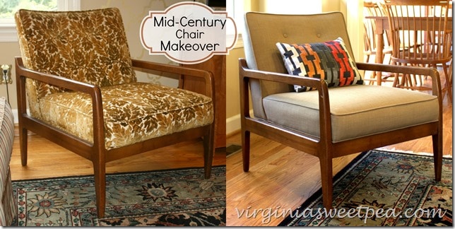 Mid Century Chair Makeover with Upholstery