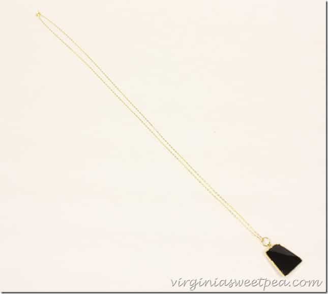 Charlene K Mini Raw Stone Pendant Necklace in Black Agate