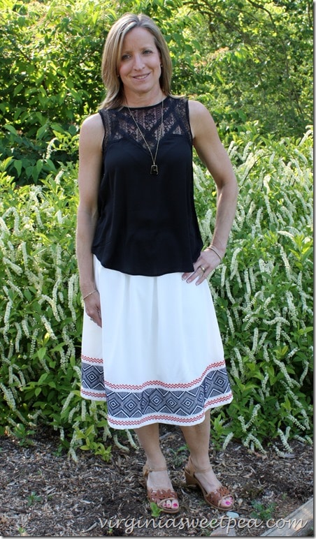 Stitch Fix Skirt and Top - Both returned - I really debated keeping the top! virginiasweetpea.com