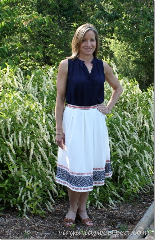 Stitch Fix for May 2015 - The skirt is from this shipment and the top is from last year. (Also Stitch Fix) virginiasweetpea.com