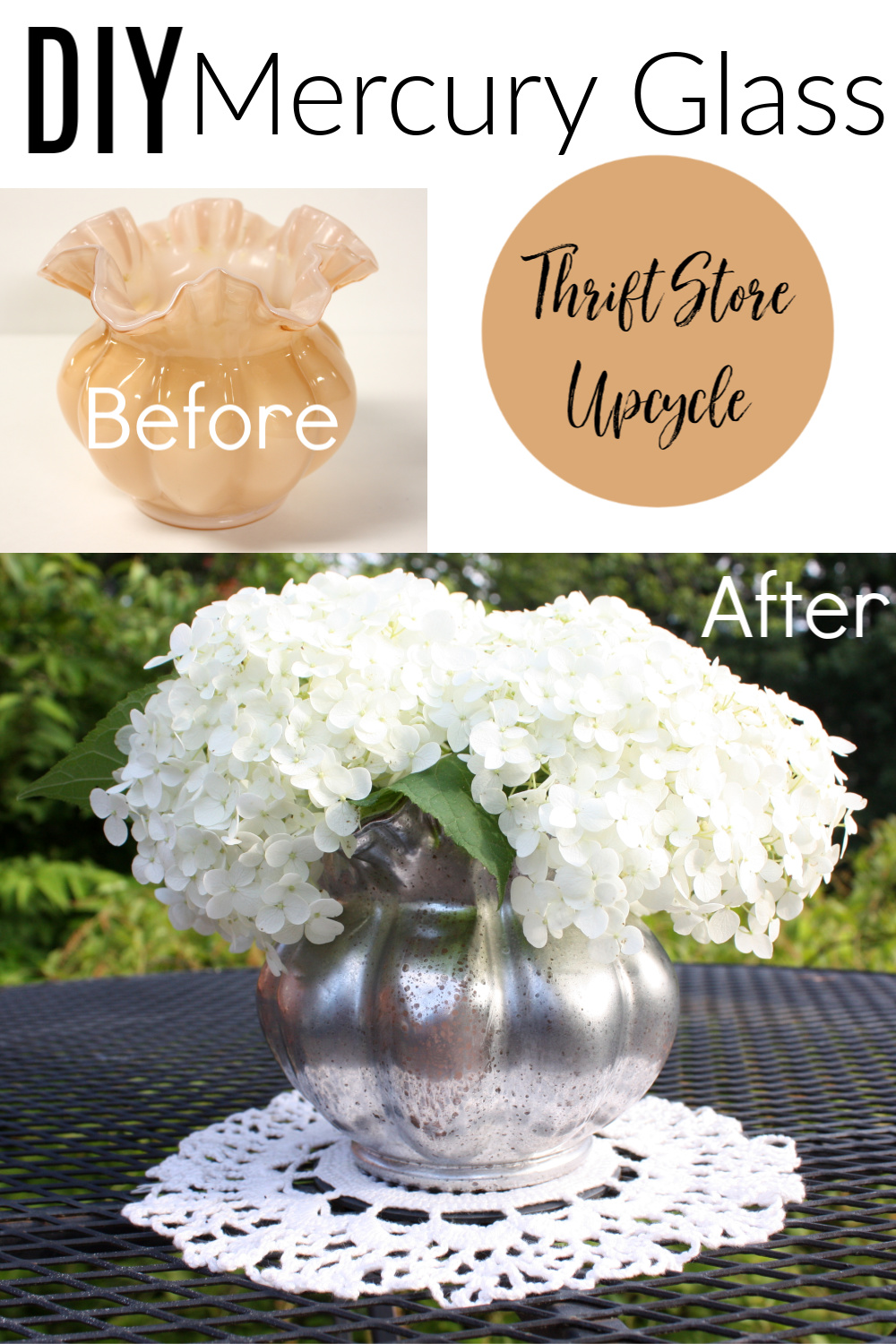 DIY Mercury Glass Vase Sweet Pea