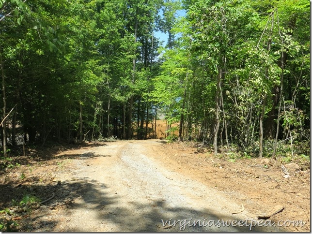 View of Smith Mountain Lake House Site from the top of the Driveway