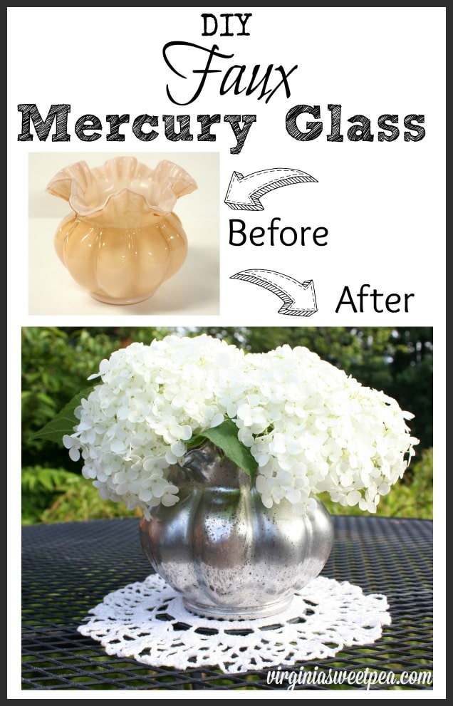 DIY Faux Mercury Vase - Follow this tutorial to transform any vase into a mercury glass one.  virginiasweetpea.com