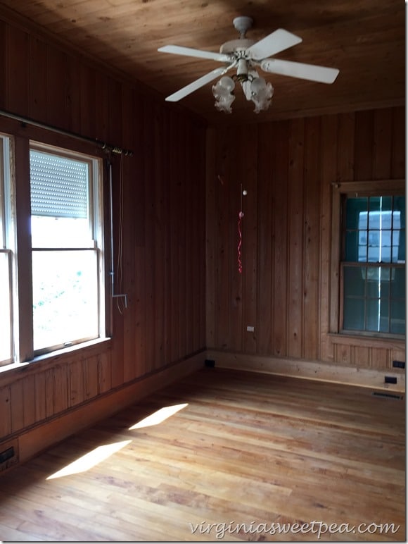 Bedroom in 1946 Nags Head home that has been moved and renovated.