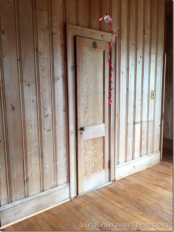 Bedroom closet in 1946 Nags Head home that has been moved and renovated.