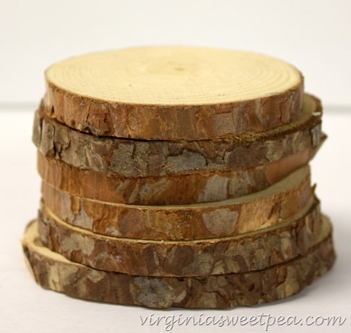 DIY Wood Coasters  Wood Slice Winter Coasters 