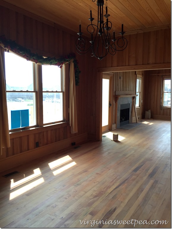 Dining room in 1946 Nags Head home that has been moved and renovated.