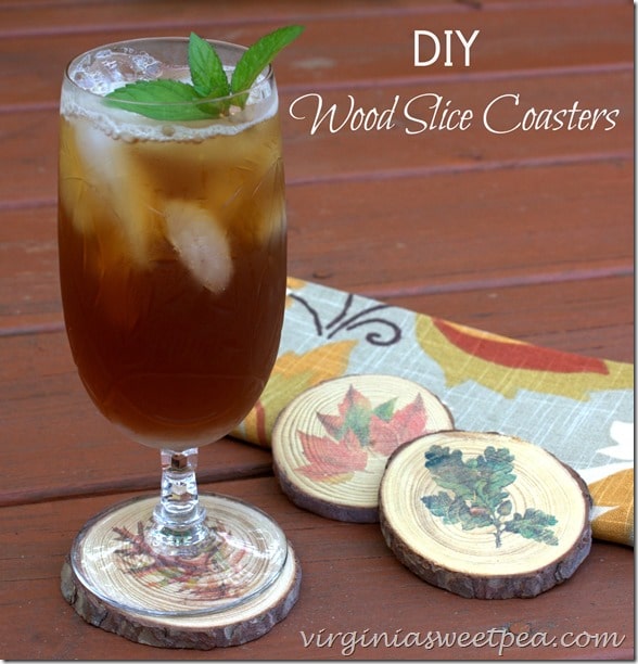 DIY Wood Coasters  Wood Slice Winter Coasters 