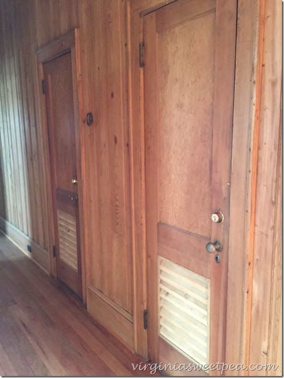 Hall doors in 1946 Nags Head home that has been moved and renovated.