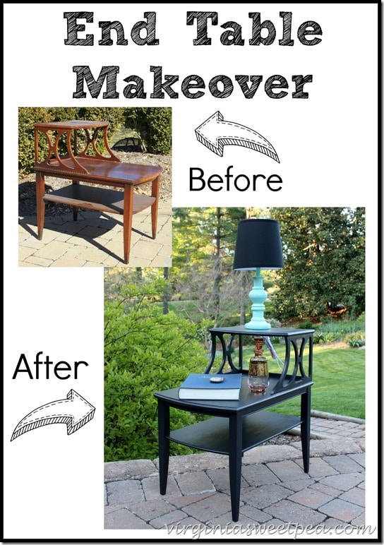 End Table Makeover with Velvet Finishes paint in Luxurious.  virginiasweetpea.com