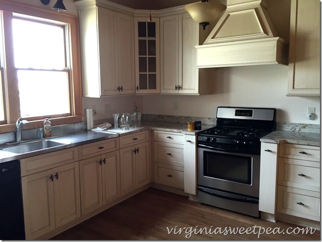 Kitchen in 1946 Nags Head home that has been moved and renovated.