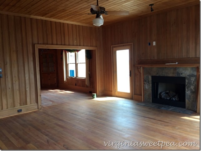 Living room in 1946 Nags Head home that has been moved and renovated.