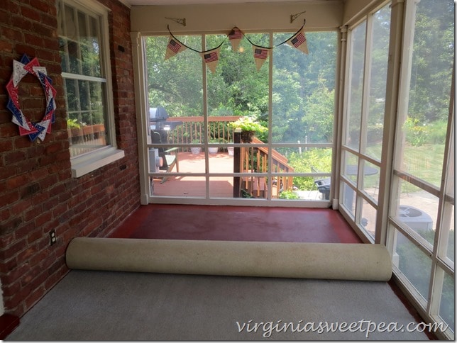 DIY carpet installation on our porch