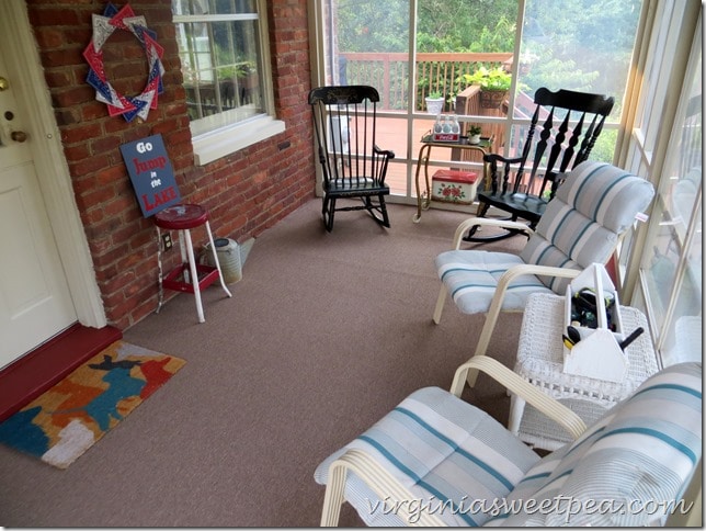 Install new carpet on a porch to give it a fresh look.