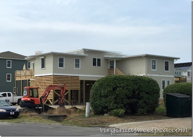 Side view of 1946 Nags Head home that has been moved and renovated.