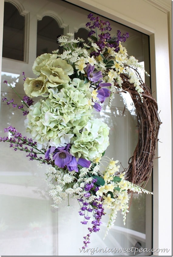 Summer Wreath - Easy to Make and Perfect for a Front Door - virginiasweetpea.com