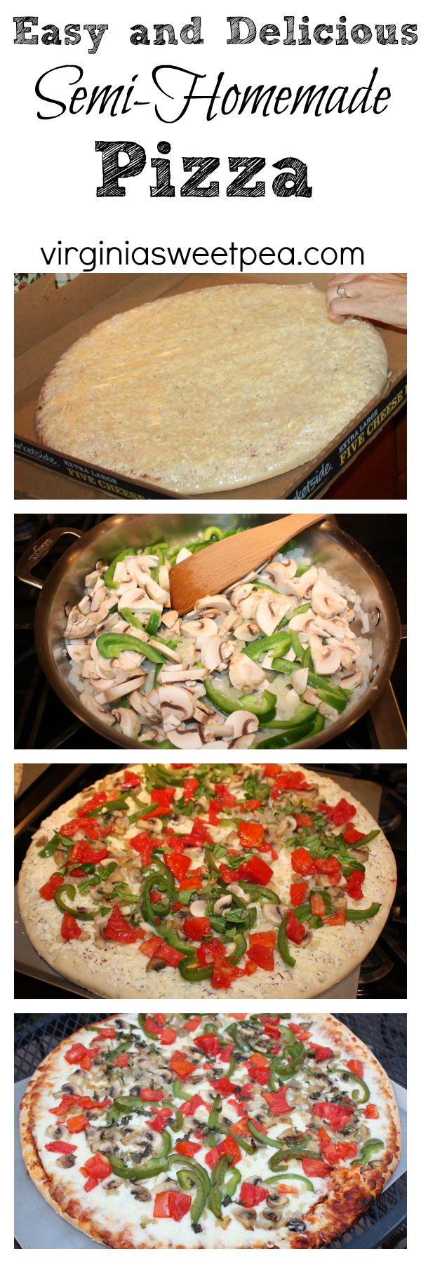 Easy and Delicious Semi-Homemade Pizza by virginiasweetpea.com