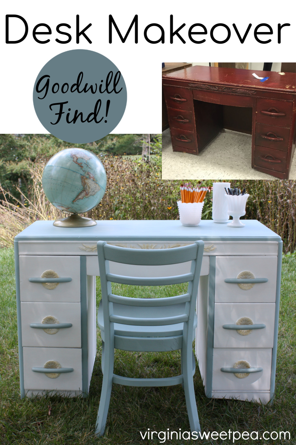 A vintage desk from Sears gets a makeover