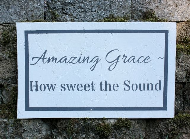 Amazing Grace Stenciled Sign